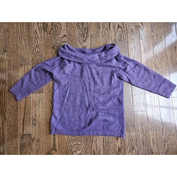 Vtg Hillard & Hanson L Purple Angora Blend Knit Sweater Cowl Neck 90S Y2K NWT - Picture 2 of 10